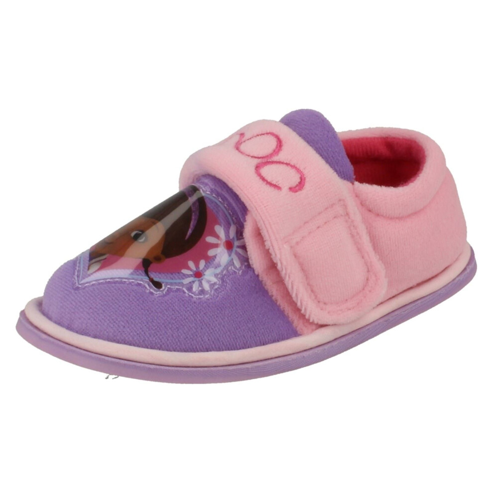 (UK 7 Infant, Purple/Pink (Purple)) Girls Disney Casual Slippers Doc Daisy