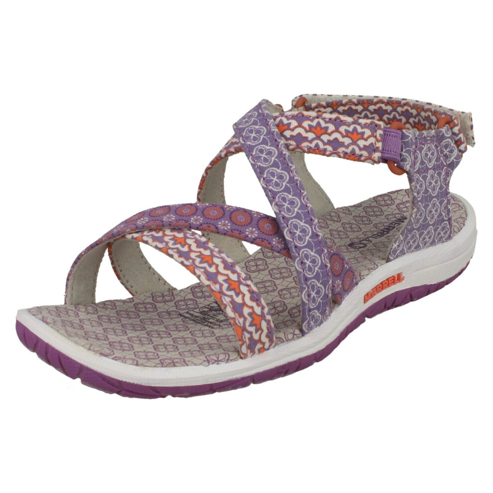 (UK 10 Child, Dusty Lavender (Purple)) Girls Merrell Casual Sandals Jazmin Ditto