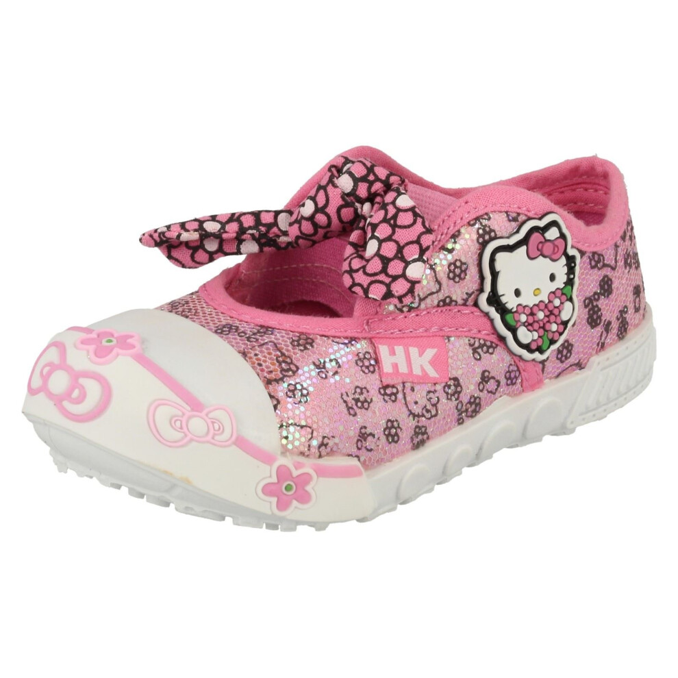 Girls Hello Kitty Oppland Canvas Shoes - Pink Canvas - UK Size 6 - EU Size 23 - US Size 6.5