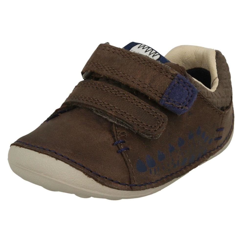 (UK 2.5 Infant, Brown) Boys Clarks Casual Pre-Walkers Tiny Trail - G Fit