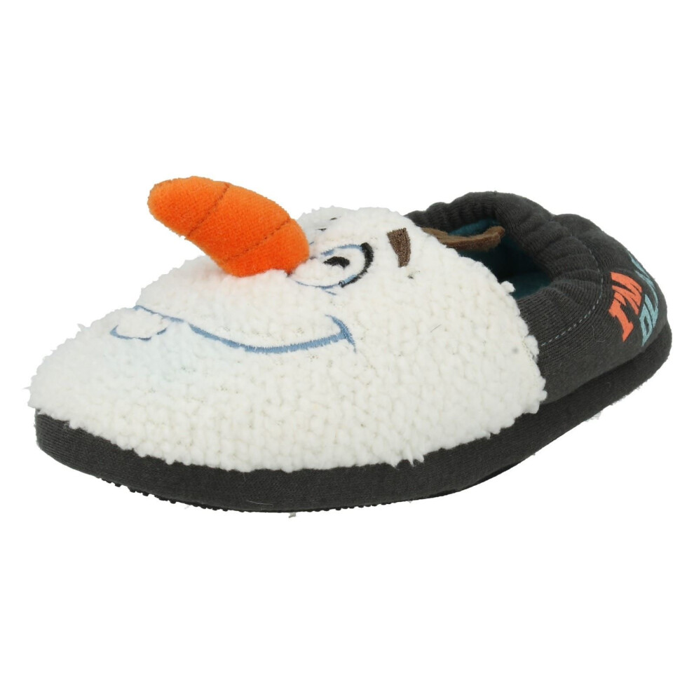 (UK 4-5 Infant, White/Grey (White)) Boys Olaf Vamp Novelty Slippers Frozen A/W15 3D