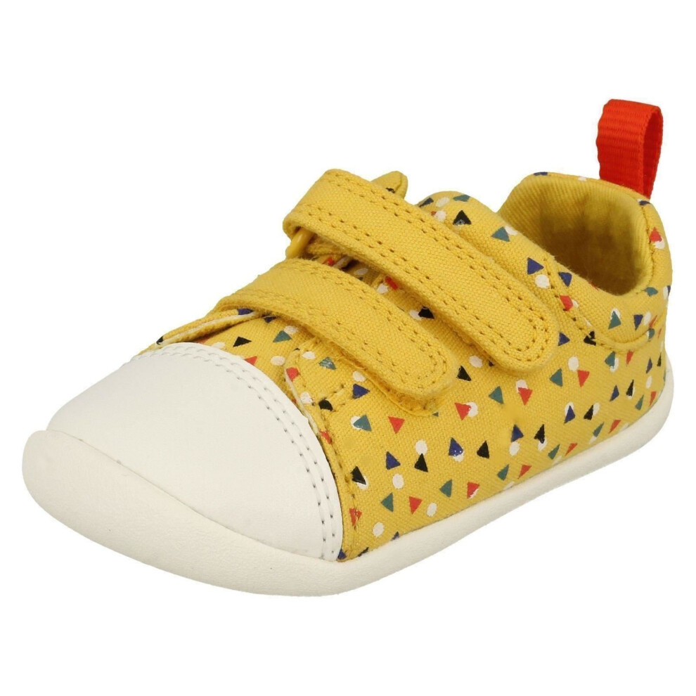 (UK 5 Infant, Yellow) Childrens Boys Girls Clarks Pre-Walking Shoes Roamer Craft - F Fit
