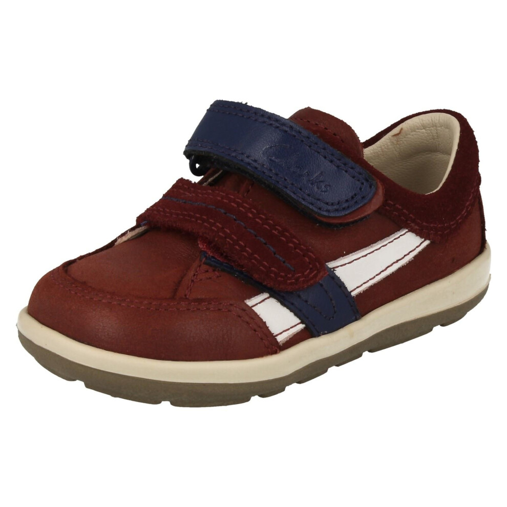 (UK 4, Brown) Boys Clarks First Shoes SoftlyZakk - F Fit