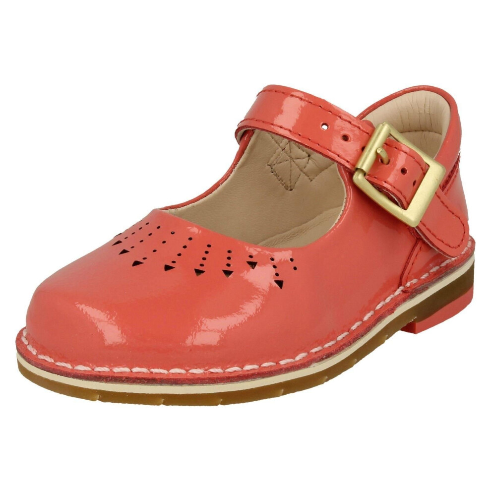 (UK 4 Infant, Coral (Pink)) Girls Clarks Casual Shoes Yarn Jump - H Fit