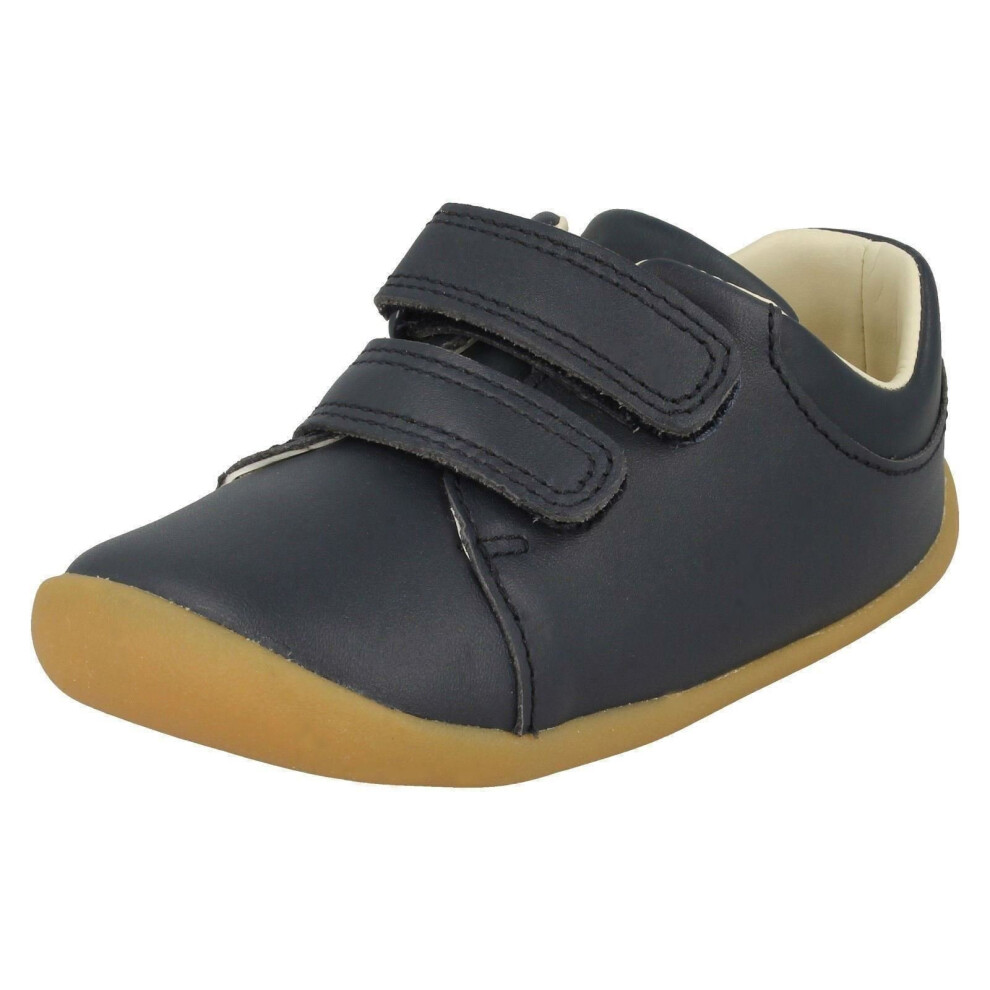 (UK 5.5 Infant, Navy (Blue)) Childrens Boys Girls Clarks Pre-Walking Shoes Roamer Craft - F Fit