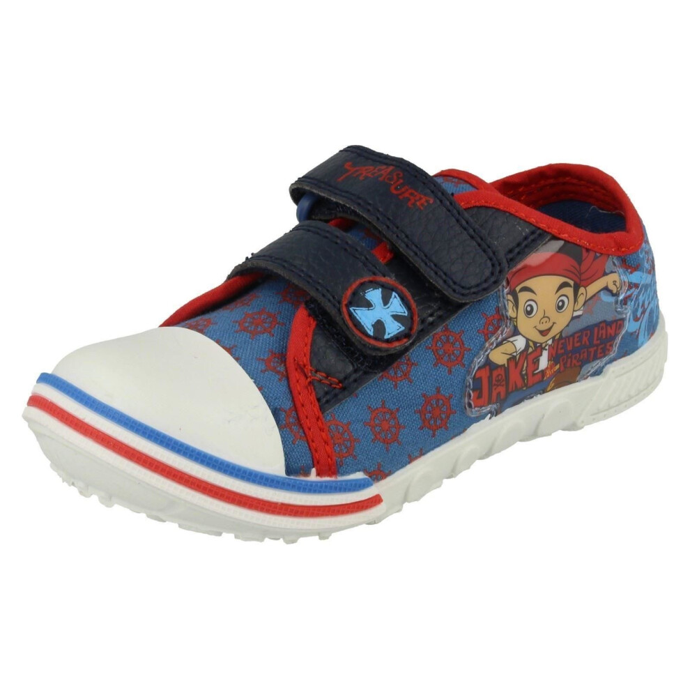 (UK 7 Infant, Blue) Boys Disney Canvas Shoe Jake Treasure