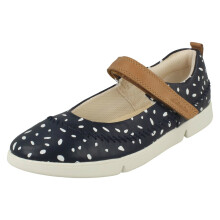 (UK 5.5 Child, Navy Multi (Blue)) Girls Clarks Casual Shoes Tri Molly - G Fit