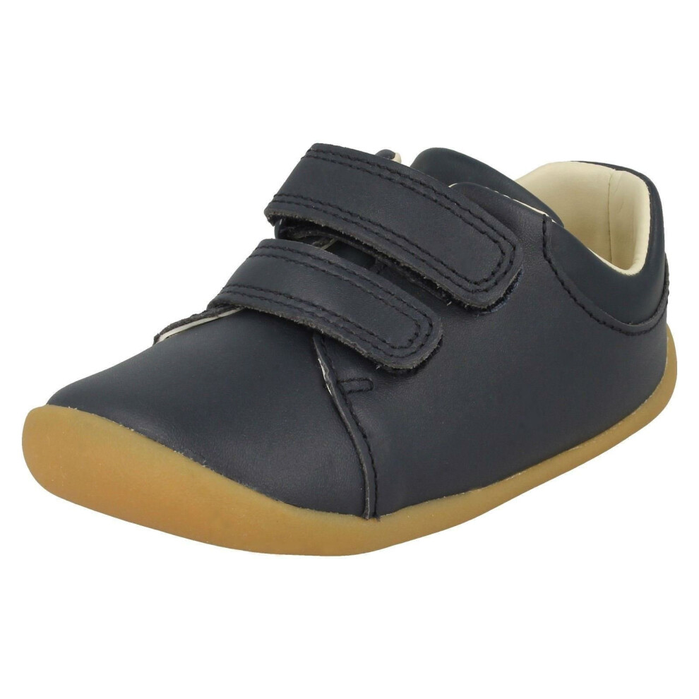 (UK 2 Infant, Navy (Blue)) Childrens Boys Girls Clarks Pre-Walking Shoes Roamer Craft - G Fit