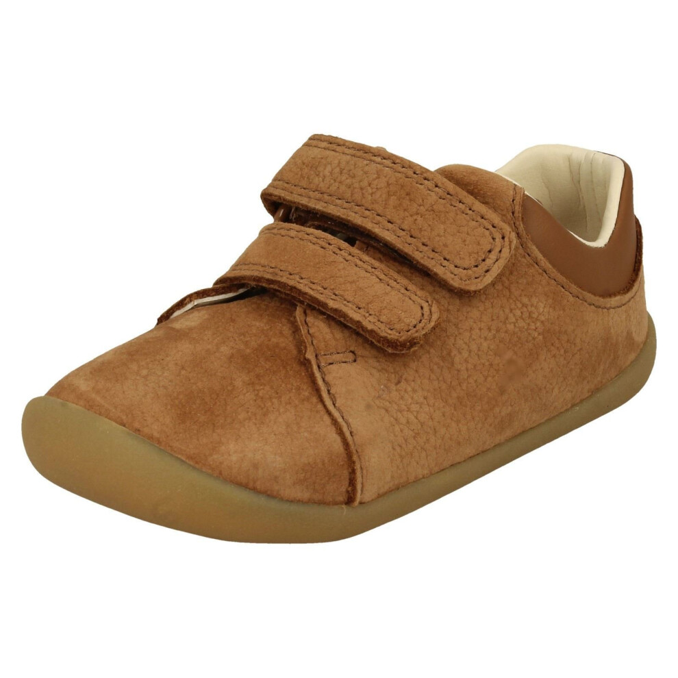 (UK 2 Infant, Tan (Brown)) Childrens Boys Girls Clarks Pre-Walking Shoes Roamer Craft - H Fit