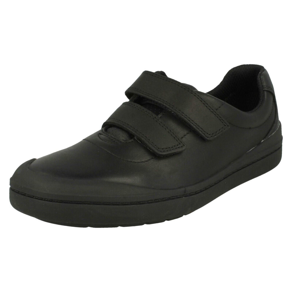 (UK 6 Infant, Black) Boys Clarks Smart School Shoes Rock Play - E Fit