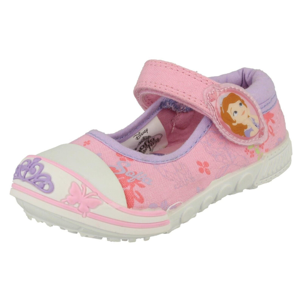 (UK 5 Infant, Pink) Girls Disney Bumper Canvas Shoe Sofia Dreams