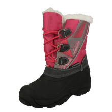 (UK 11 Child, Fuchsia/Black (Pink)) Girls Cutie Faux Fur Snow Boots