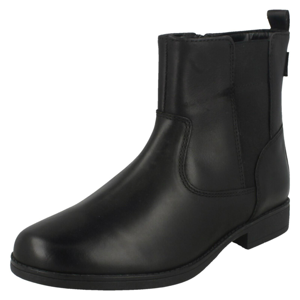 (UK 13 Child, Black) Girls Bootleg By Clarks Ankle Boots Sami So GTX - F Fit