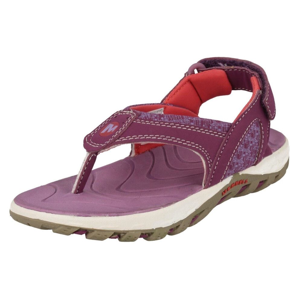 (UK 11 Child, Amethyst (Purple)) Girls Merrell Summer Toe Post Sandals Water Pro Plunge - M Fit