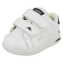 (UK 3 Infant, White/Navy (White)) Girls Kappa Casual Trainers Deuce