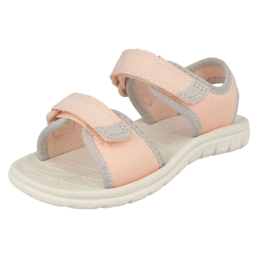Clarks (Uk 8.5 Child, ) Childrens Boys Girls Light Weight Sandals Surfing Tide - F Fit Pink