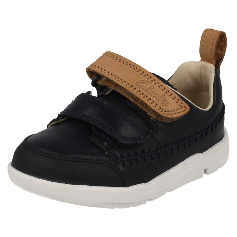 (UK 4 Infant, Navy (Blue)) Boys Clarks First Walking Shoes Tri Aspire - G Fit