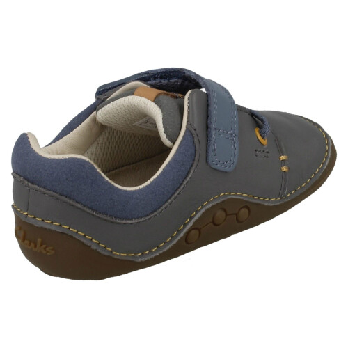 Clarks (UK 2 Infant, Grey) Boys Clarks First Shoes Tiny Sid - G Fit 1