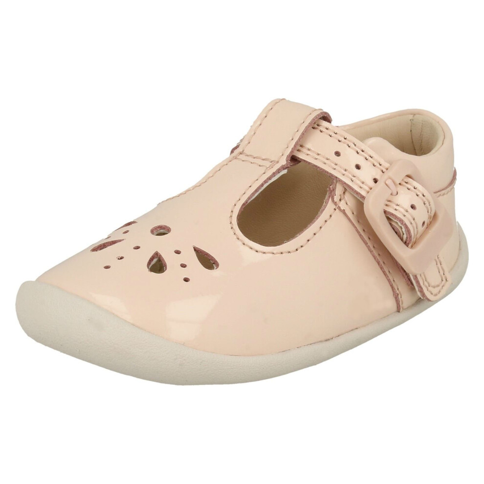 (UK 2 Infant, Blush (Pink)) Girls Clarks Cut Out Detailed Pre-Walking Shoes Roamer Star - F Fit