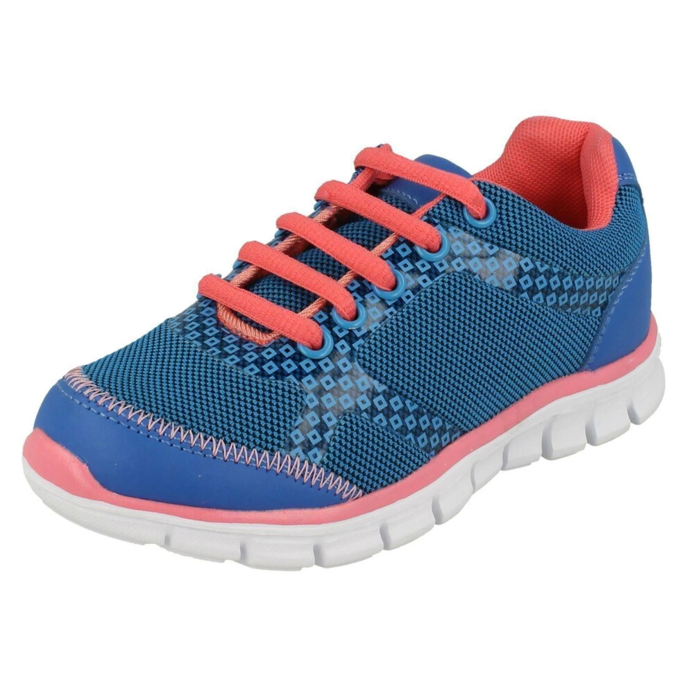 (UK 13 Child, Blue) Unisex Childrens Reflex Casual Trainers