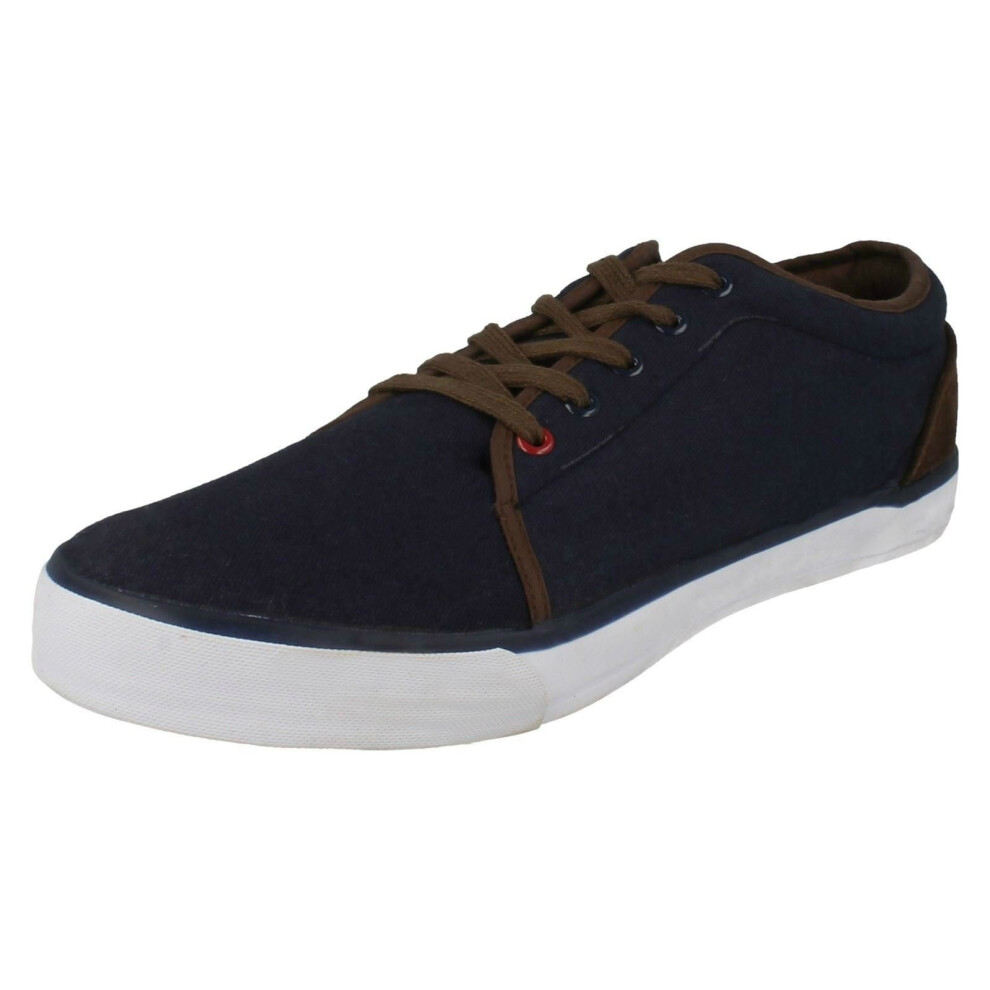 (UK 6 Child, Navy (Blue)) Mens Lambretta Canvas Pumps Simba