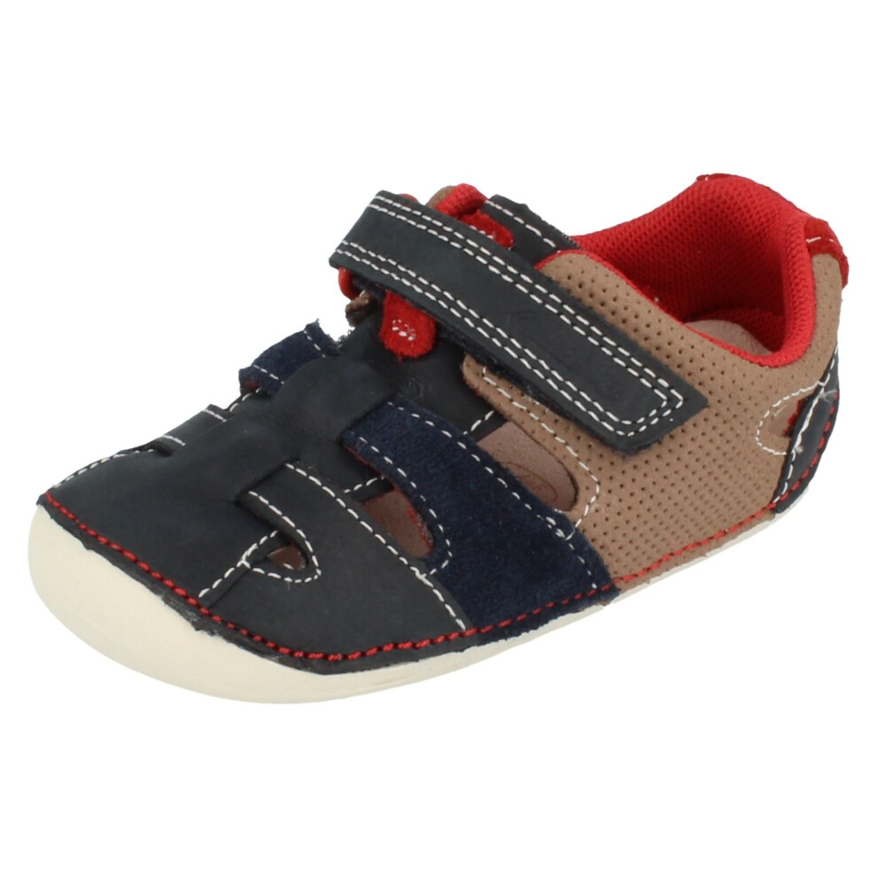 (UK 3 Infant, Navy (Blue)) Boys Clarks PreWalkers First Shoes Tiny Artie - F Fit