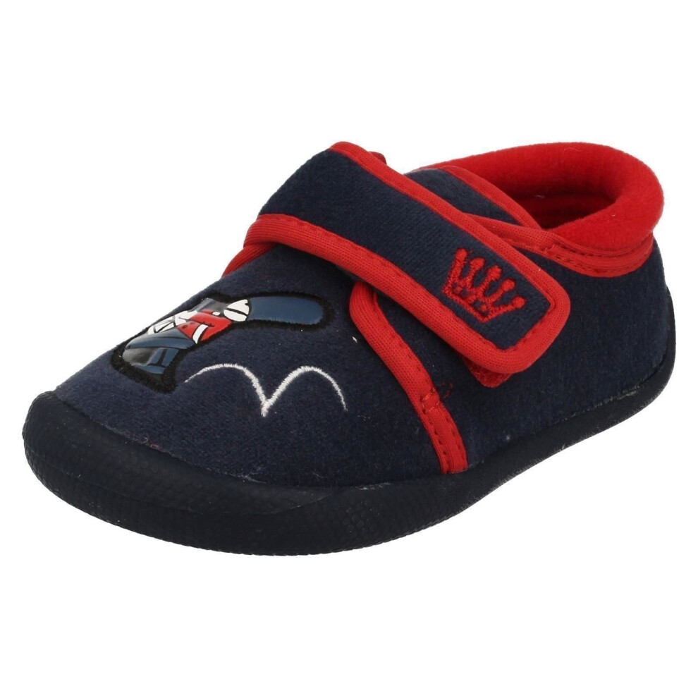 (UK 2 Infant, Navy (Blue)) Boys Clarks Machine Washable Slippers Shilo Drum - G Fit