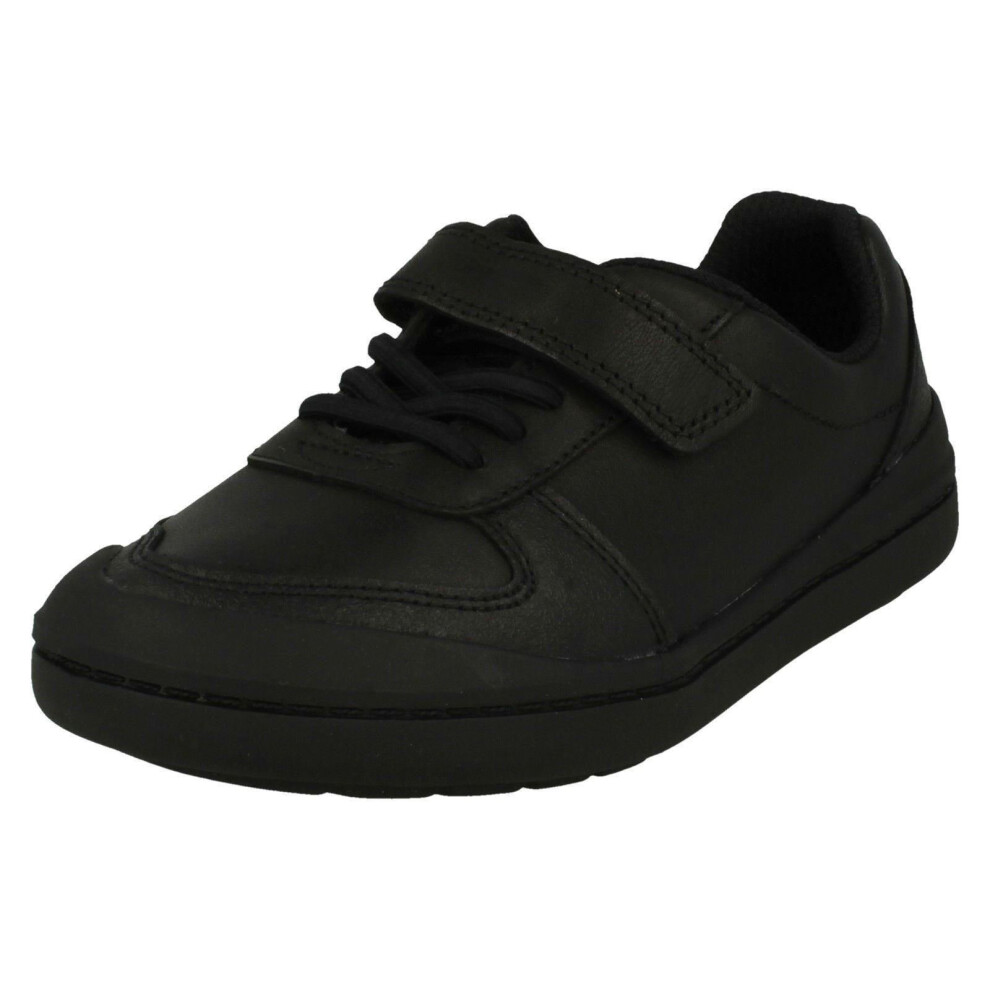 (UK 10.5 Child, Black) Boys Clarks Smart School Shoes Rock Verve K - F Fit