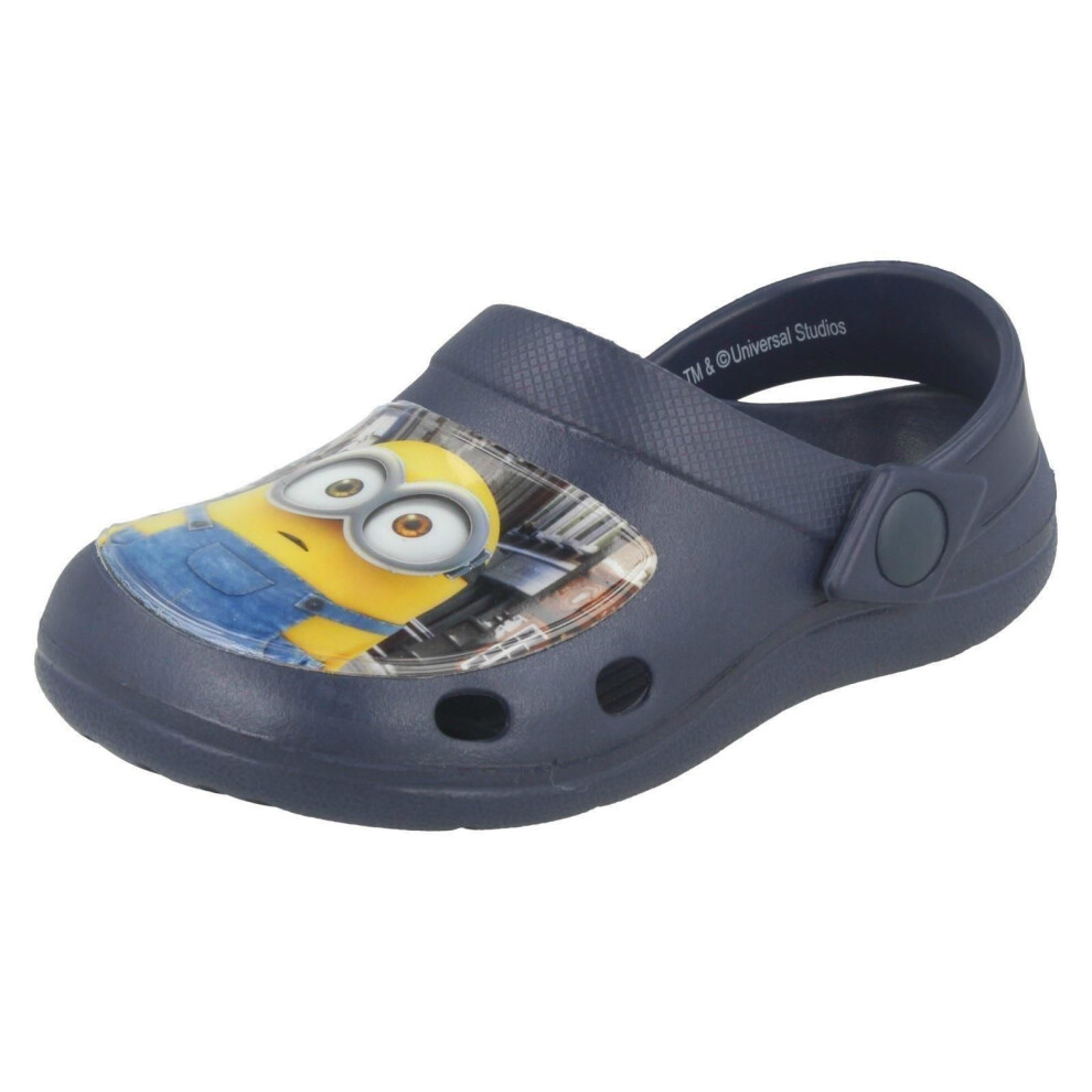 (UK 10 Child, Navy (Blue)) Boys Minions Clogs Whymper