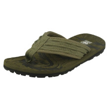 (UK 11 Child, Olive (Green)) Boys Down To Earth Toe Post Flip Flops