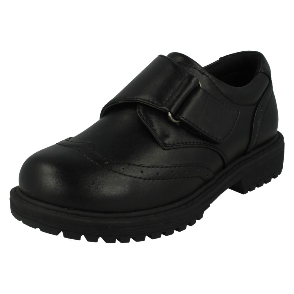 (UK 12 Child, Black) Boys Cool 4 School School Shoes N1095