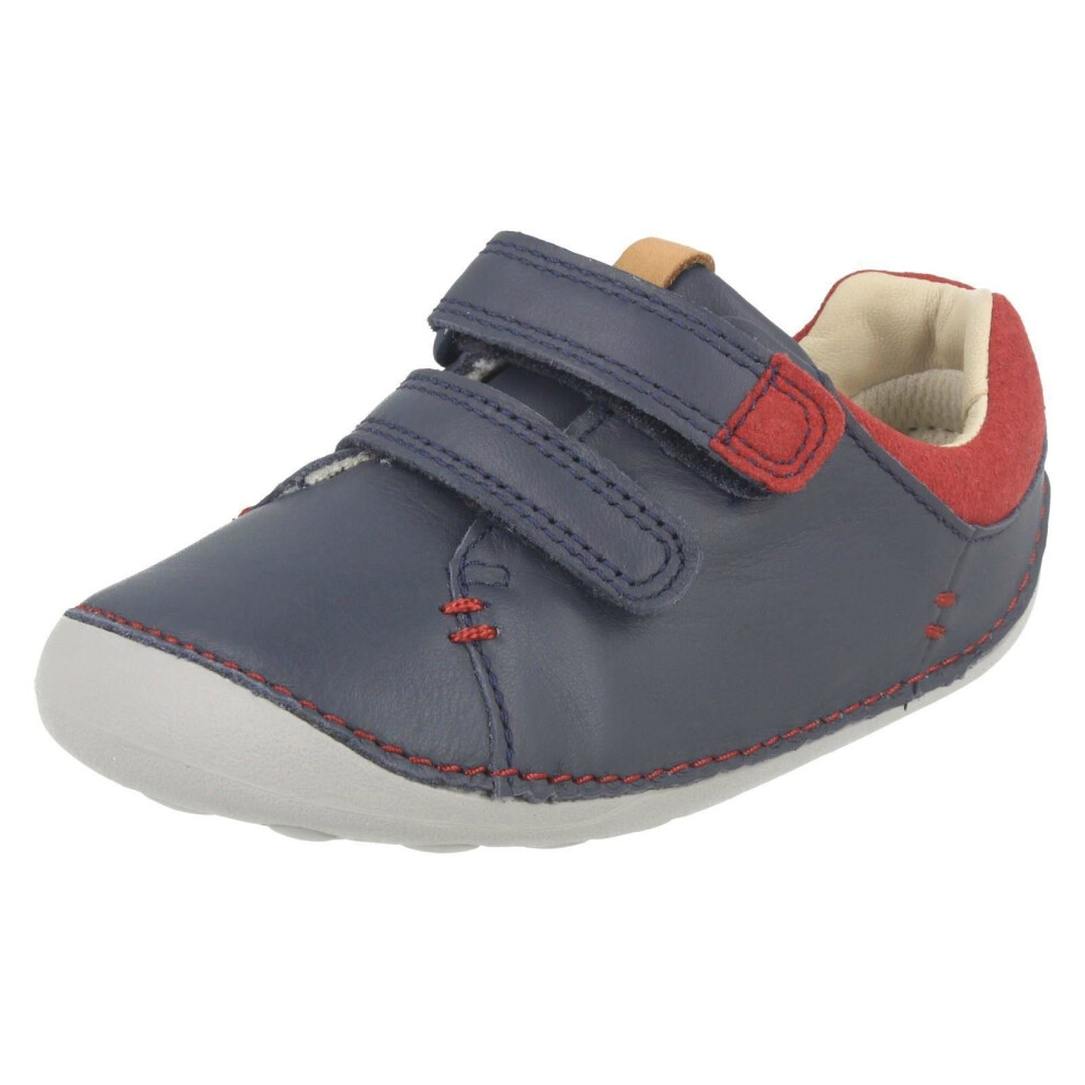 (UK 2 Infant, Navy (Blue)) Boys Clarks First Shoes Tiny Toby - F Fit