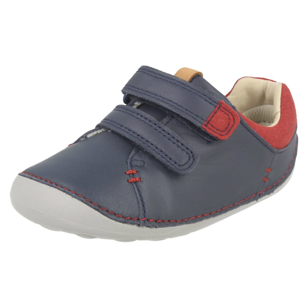 (UK 2.5 Infant, Navy (Blue)) Boys Clarks First Shoes Tiny Toby - F Fit