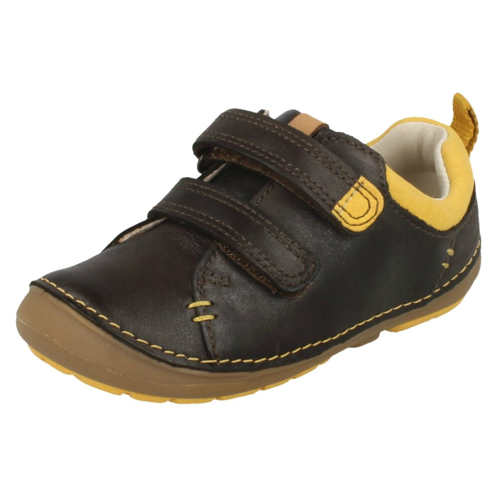 (UK 4.5 Infant, Brown) Boys Clarks First Shoes Softly Toby - F Fit