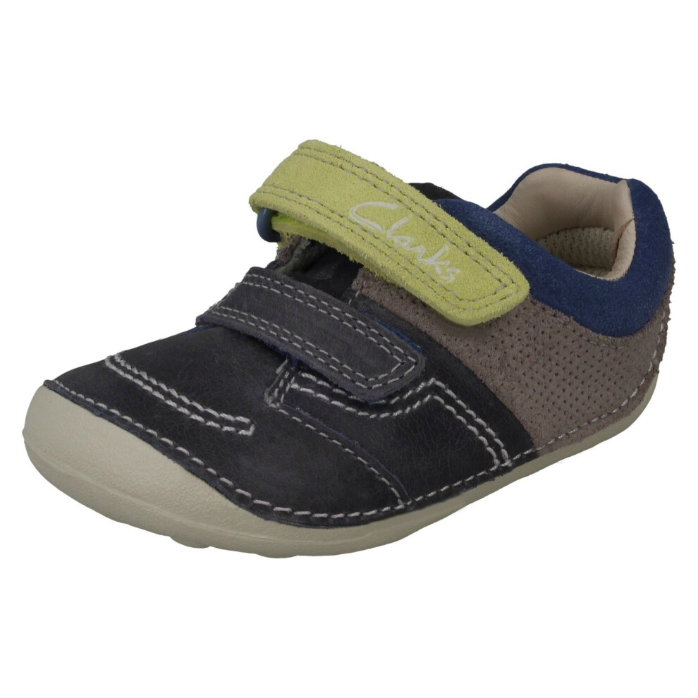 (UK 3 Infant, Blue) Boys Clarks Cruiser Shoes Tiny Ben - F Fit