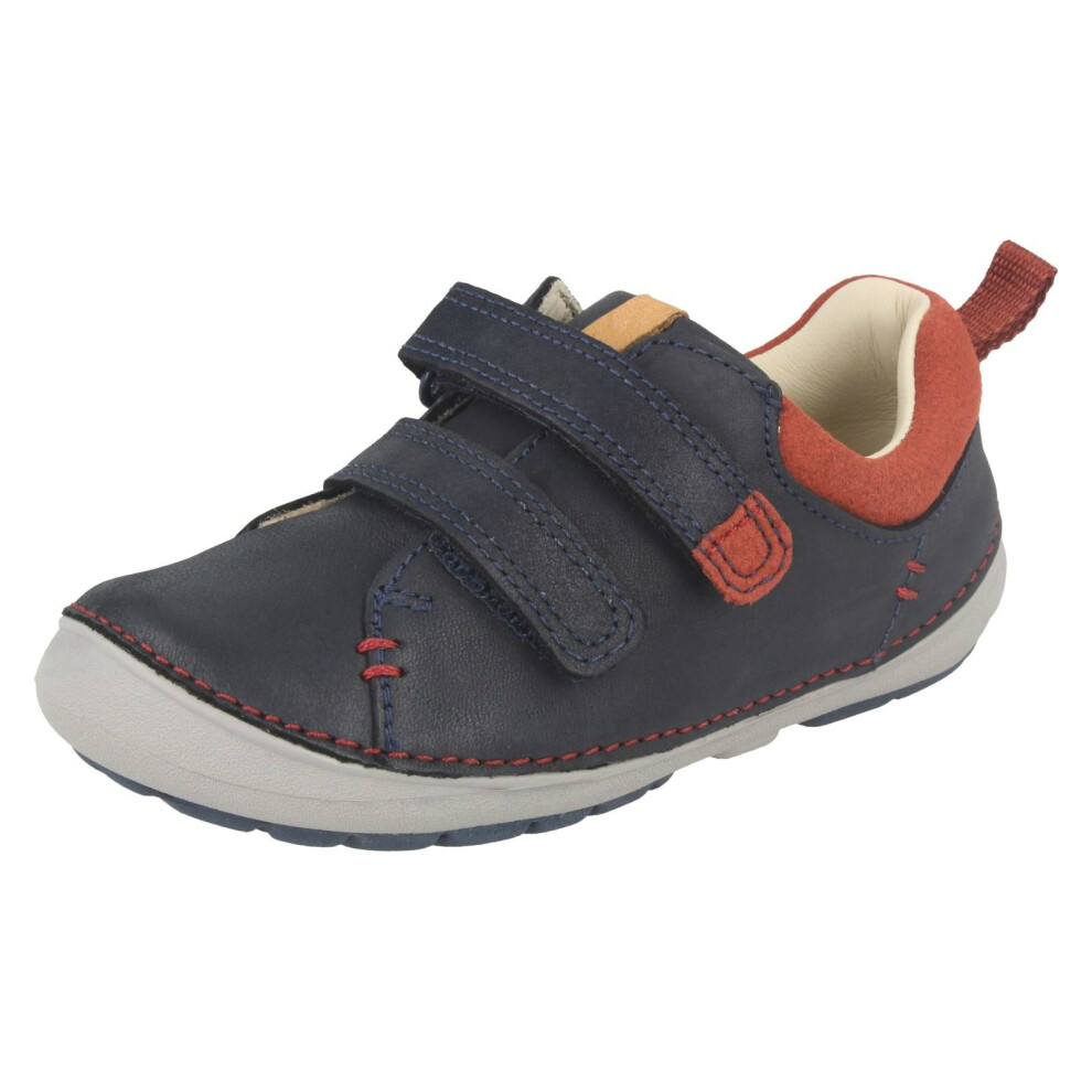 (UK 3 Infant, Navy (Blue)) Boys Clarks First Shoes Softly Toby - F Fit