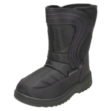 (UK 9 Child, Black/Purple (Black)) Girls Reflex Fleece Lined Snow Boots
