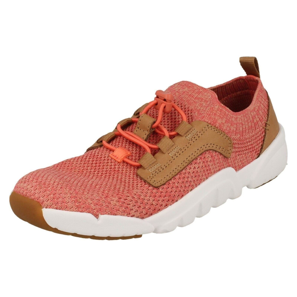 (UK 12 Child, Coral (Orange)) Childrens Boys Girls Clarks Trainers Tri Jump - G Fit