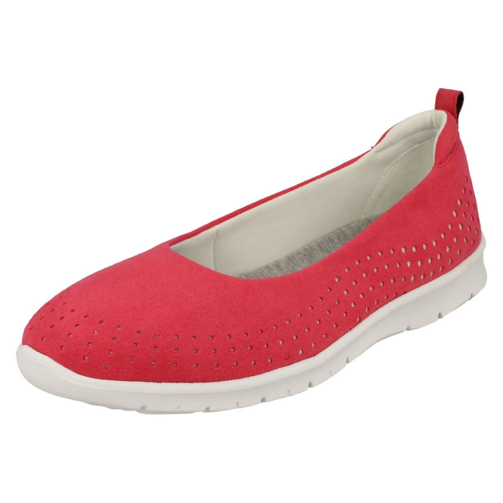 (UK 3, Magenta (Pink)) Ladies Cloud Steppers By Clarks Flat Shoes Step Allena Sea - D Fit