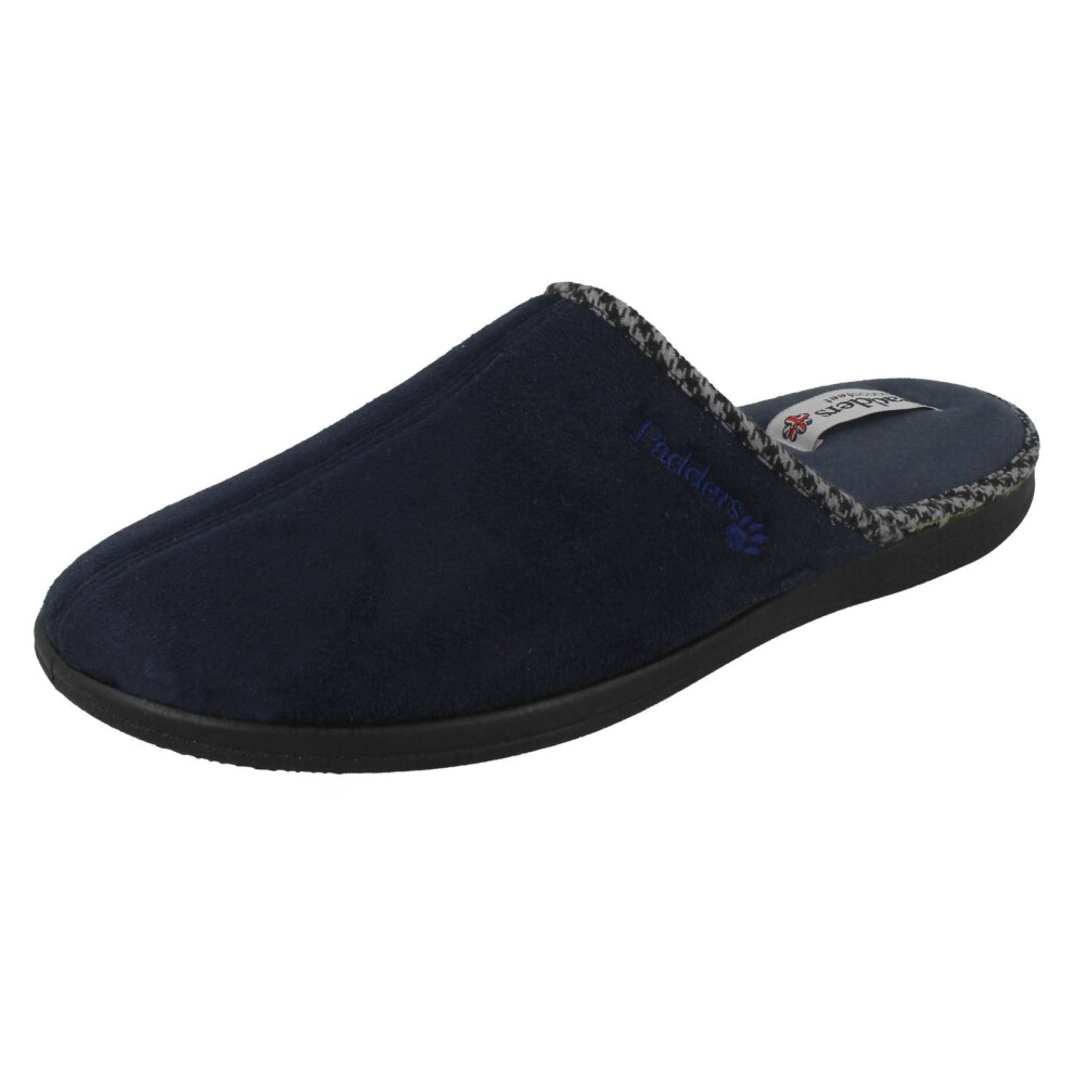 (UK 7, Navy (Blue)) Mens Padders Memory Foam Casual Slippers Luke - G Fit