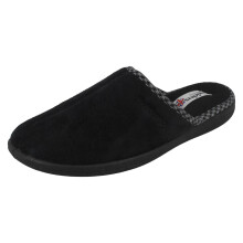 (UK 9, Black) Mens Padders Memory Foam Casual Slippers Luke - G Fit
