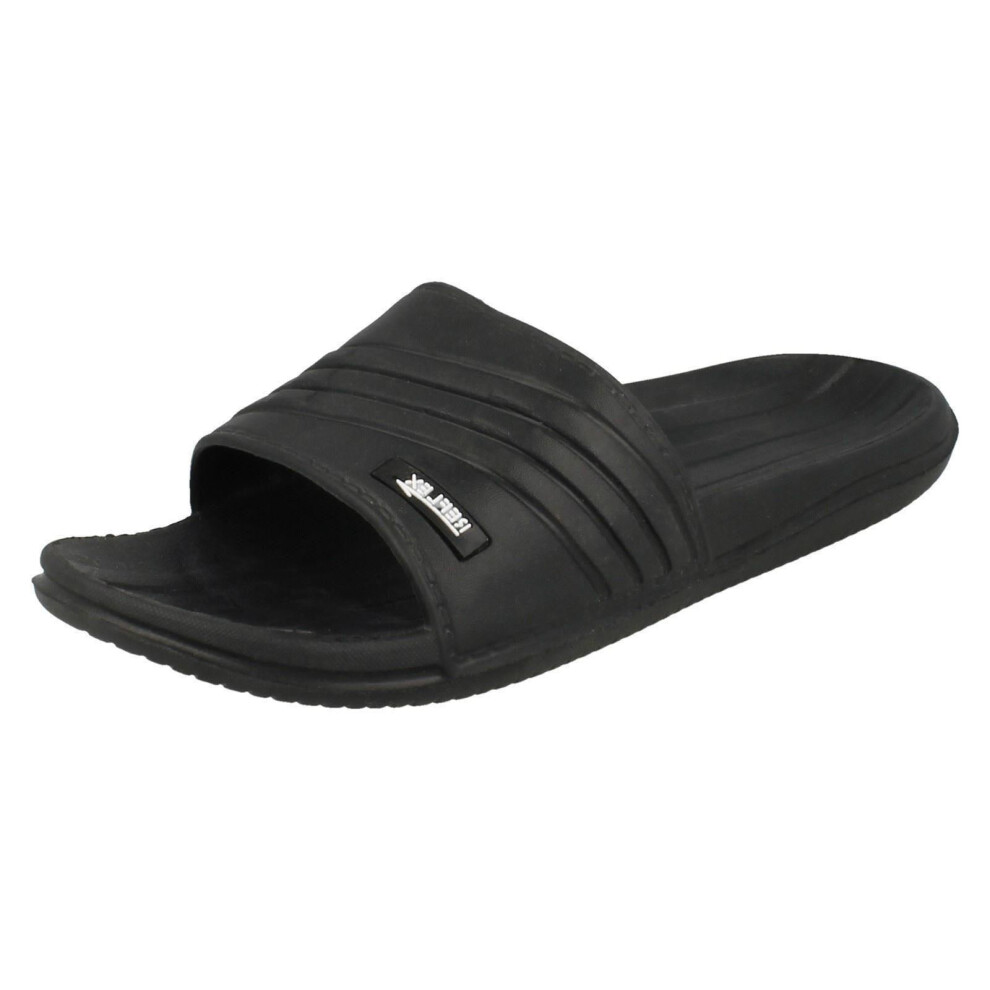 (UK 10, Black) Mens Reflex Mule Sandals