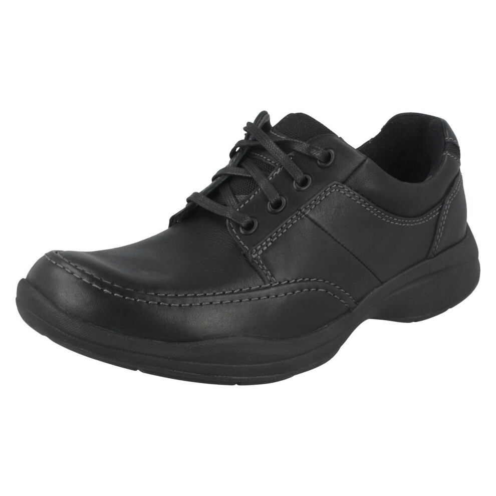 (UK 7.5, Black) Mens Clarks Casual Shoes Wavekorey Mix - G Fit