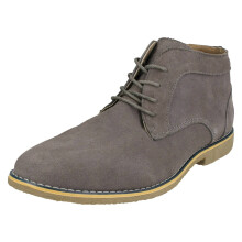 (UK 6, Grey) Mens Malvern Lace Up Ankle Boots