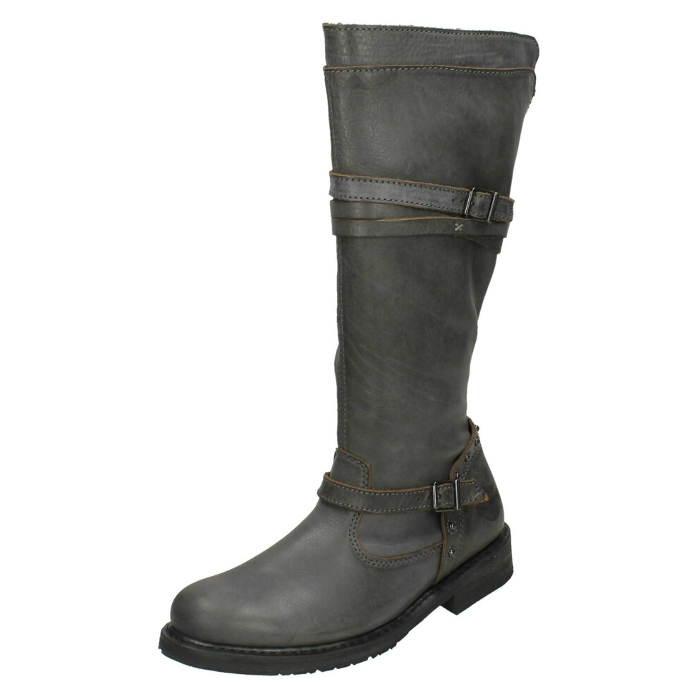 (UK 4, Slate (Grey)) Ladies Harley Davidson Biker Boots Cyndie