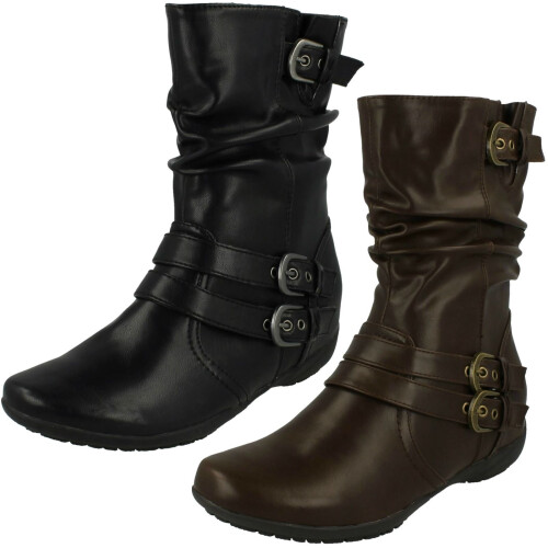 Ladies Down To Earth Flat Calf Boots