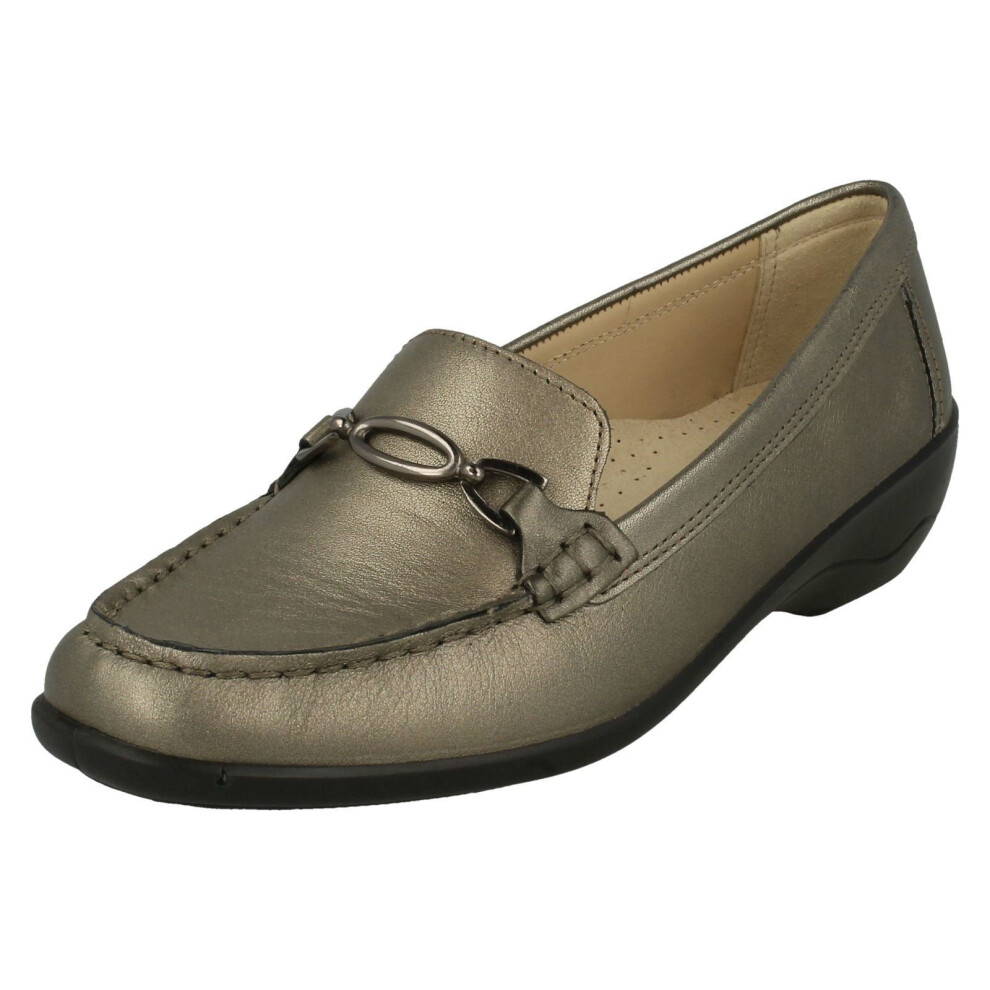 (UK 4, Pewter) Ladies Padders Wide Fitting Moccasins Ellen - EE Fit