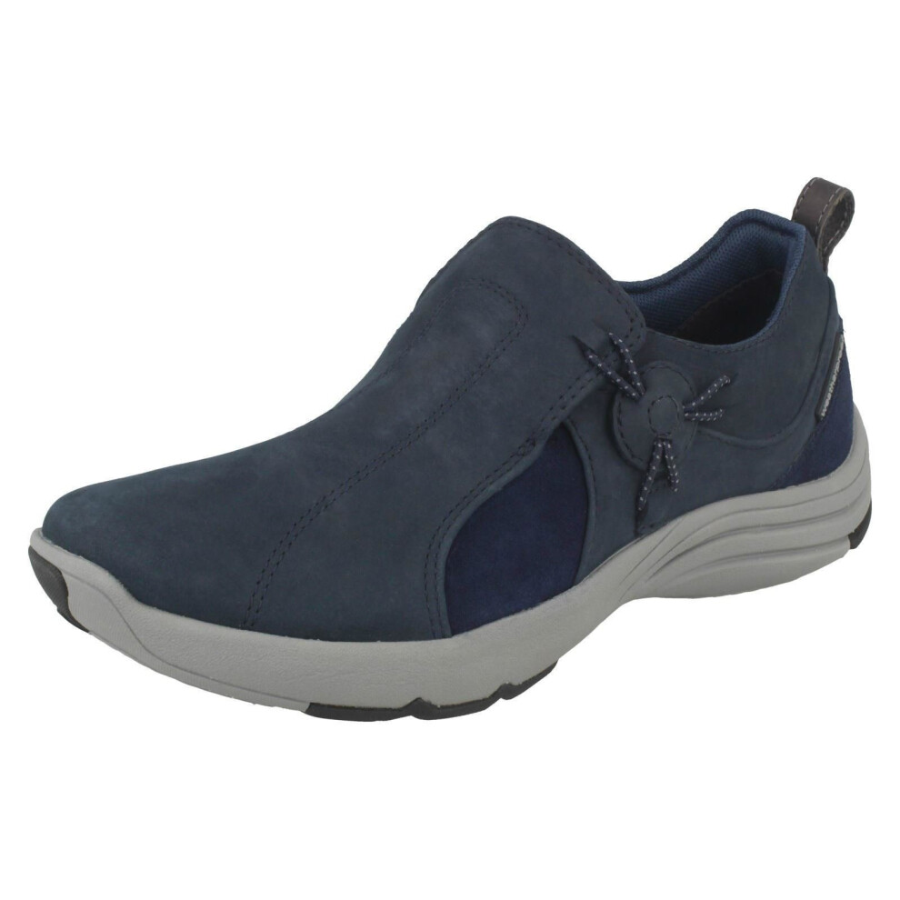 (UK 3.5, Navy (Blue)) Ladies Clarks Casual Shoes Wave River - D Fit