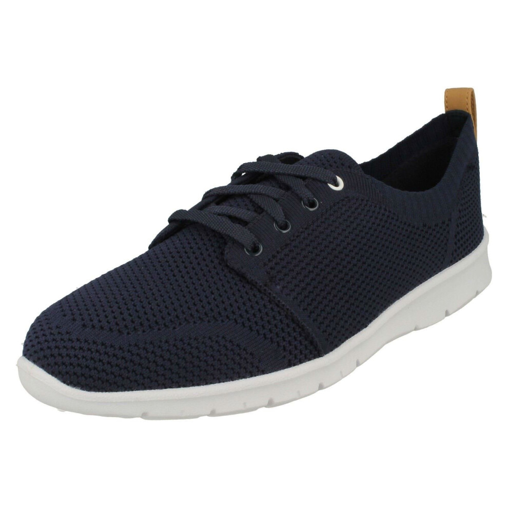 (UK 3.5, Navy (Blue)) Ladies Clarks Casual Lace Up Trainers Step Allena Sun - E Fit