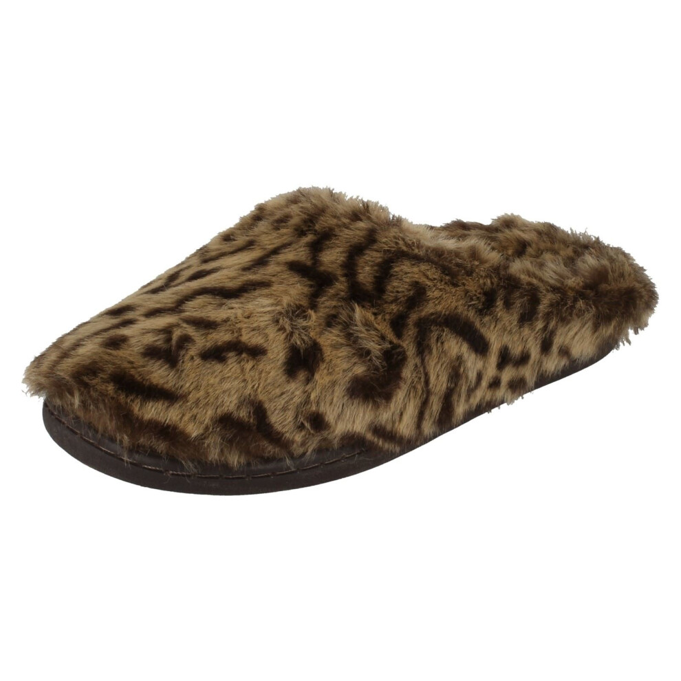 Ladies K's By Clarks Slippers Verbena Poem - Animal Print Textile - UK Size 3D - EU Size 35.5 - US Size 5.5M